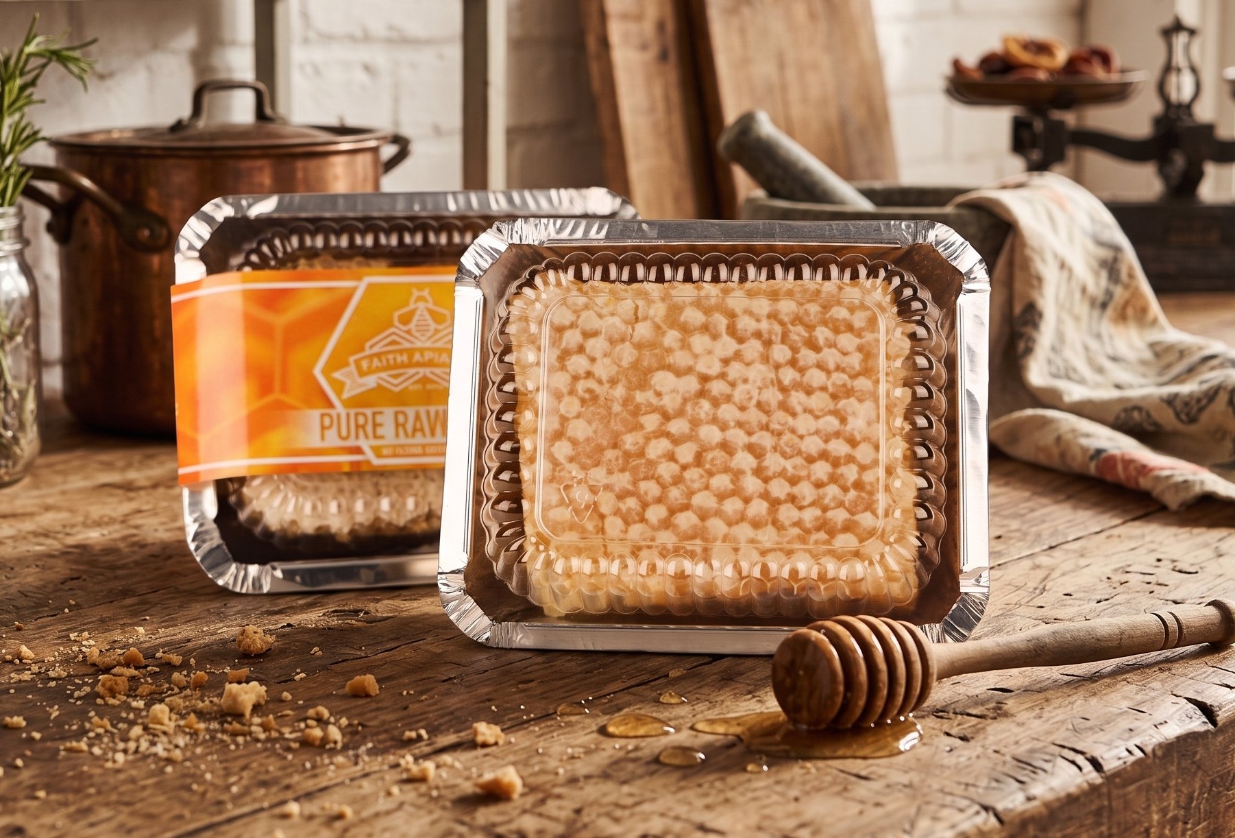 Natural Honey in the Comb-Faith Apiaries